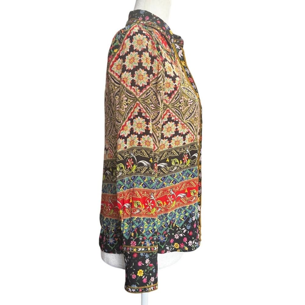 Alice + Olivia Silk Patchwork Tile Print Willa Bl… - image 4